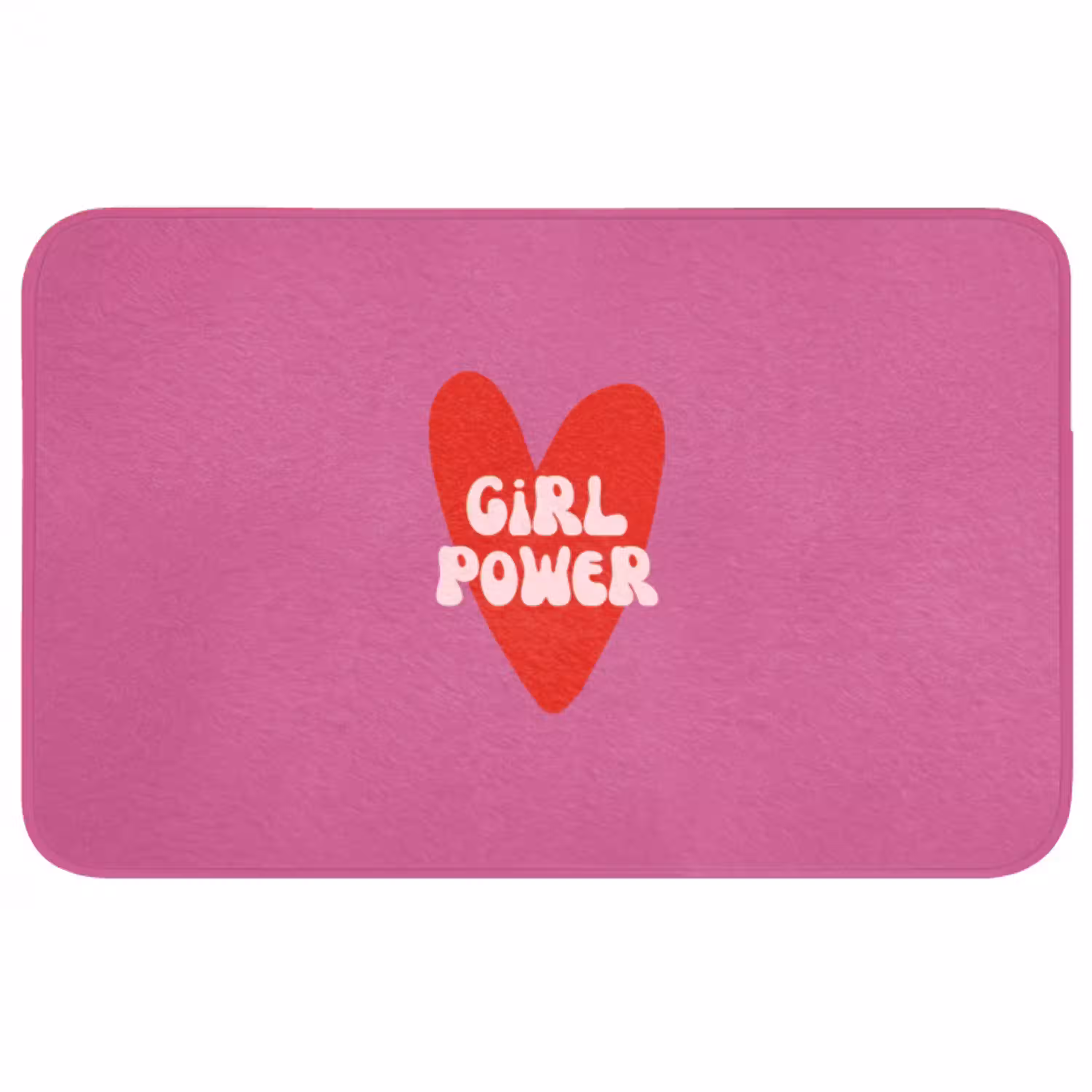 Girl power - Hart - Roze - Rood Badmat middel -3d