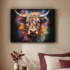 Graffiti - Schotse hooglander - Zwart - Koe Textielframe zwart klein -sfeer1