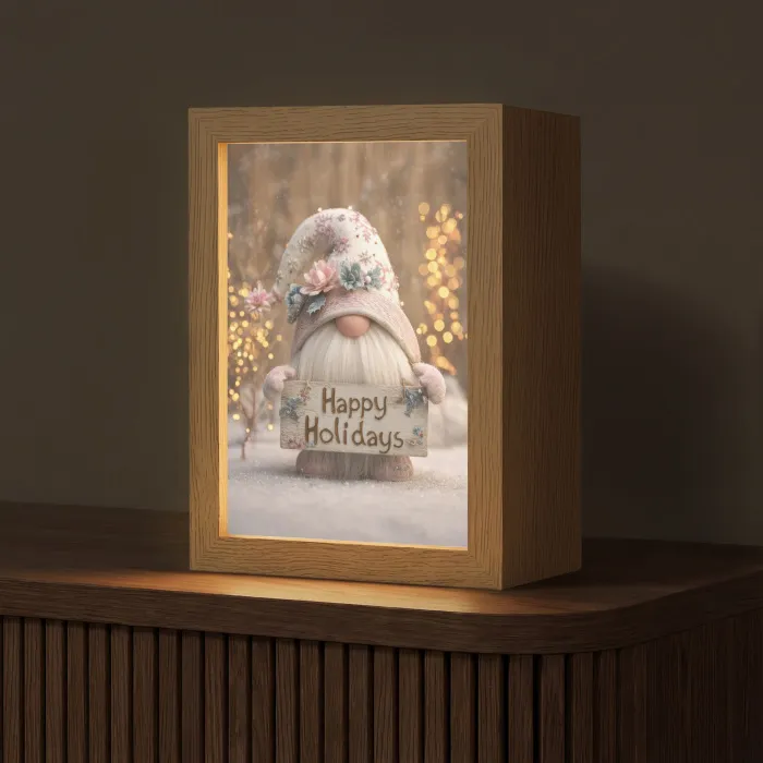 Kerst - Gnome - Bord - Kleurrijk Light Box met kabel (Tafellamp) klein -z3d_website