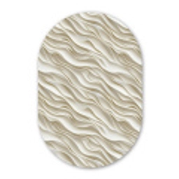 Golven - Wit - Minimalistisch Wandcirkel Ovaal Aluminium middel 839 -3d