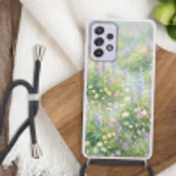 Bloemenveld - Heuvels - Kleurrijk Hoesje Samsung Galaxy A52 5G met koord klein -sfeer4