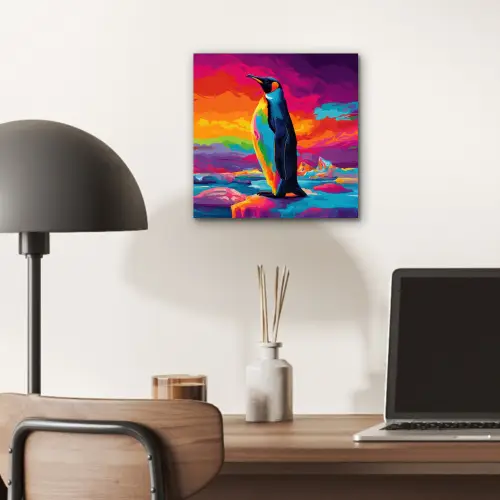 Ijsschots - Pinguïn - Abstract - Lucht aluminium wit klein -sfeer5