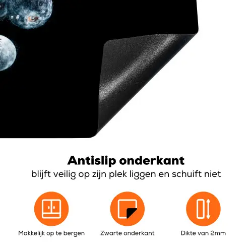 Blauwe bessen - Fruit - bes - Stilleven - Water - Zwart Inductie beschermer vinyl 3mm klein -zzzzzzz-td-onderkant