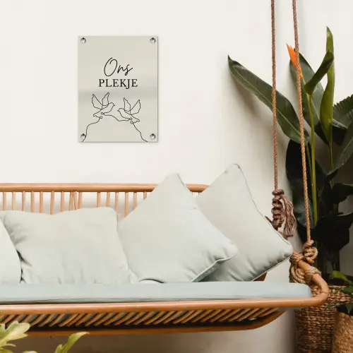 Ons Plekje met Vogels tuinposter los doek klein -sfeer7