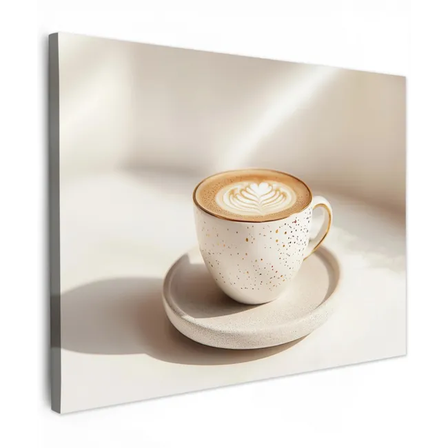 Canvas Print - Cappuccino - Foam - Dish - Beige