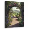 Doorkijk - Landschap - Bloemen - Rozenboog - Natuur Textielframe zwart klein -3d