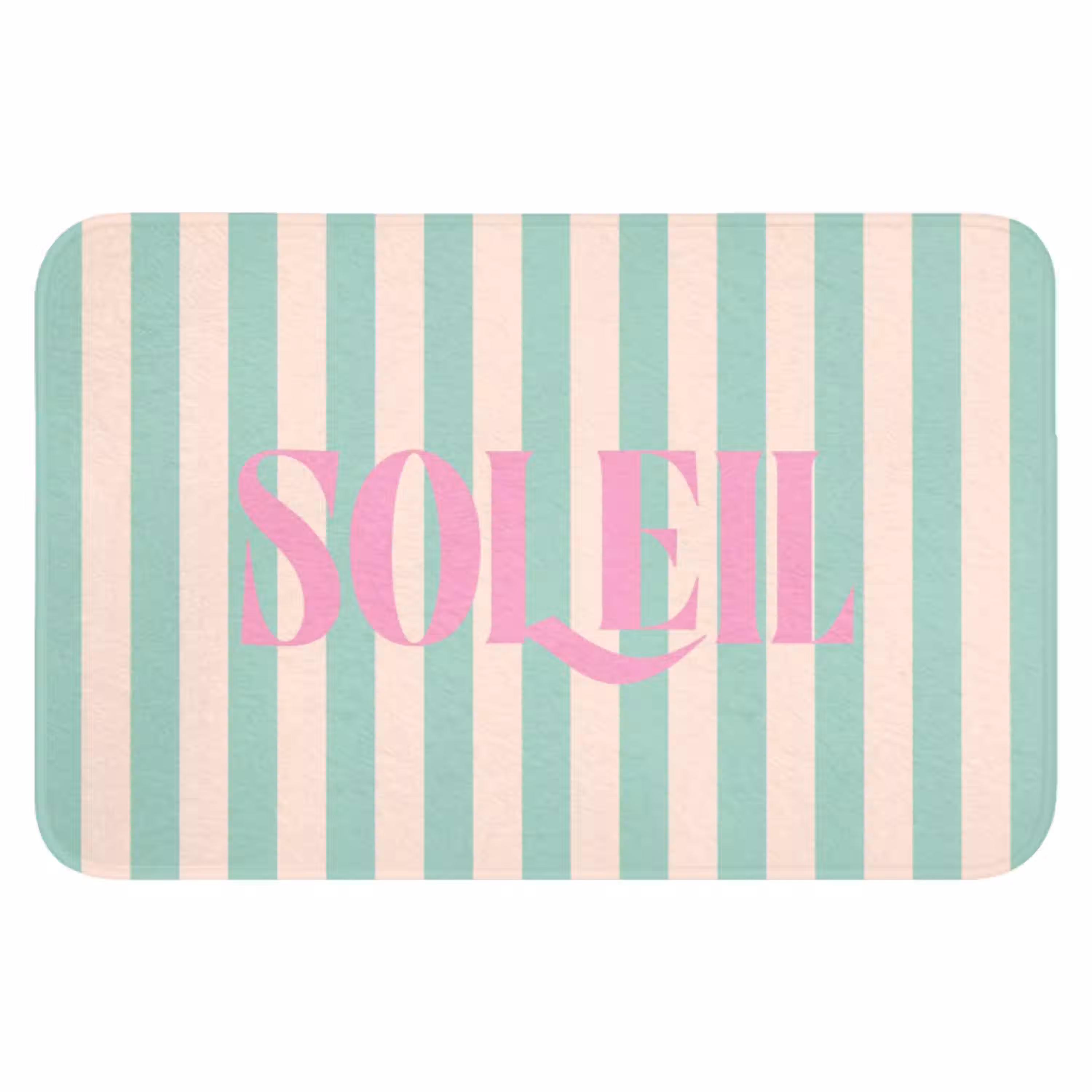 Roze - Groen - Strepen - Soleil WCmat klein -3d