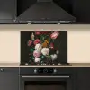 Stilleven met bloemen in een glazen vaas - Schilderij van Jan Davidsz. de Heem keuken achterwand spatscherm klein -sfeer1