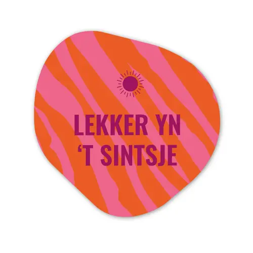 Quote - Zomer - Roze Wandcirkel Organisch Aluminium middel -3d