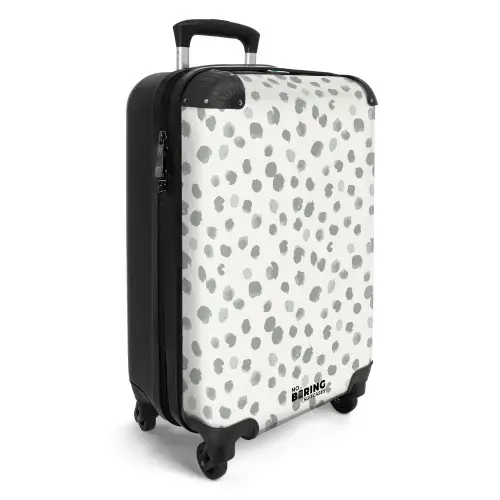 Grijze verfspatten op een gebroken wit NBS - Handbagage koffer - Volwassenen Unisex middel -productfoto_3d