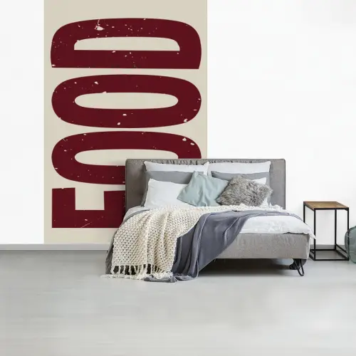 Eten - Japandi - Rood - Decoratie fotobehang vinyl groot -slaapkamer