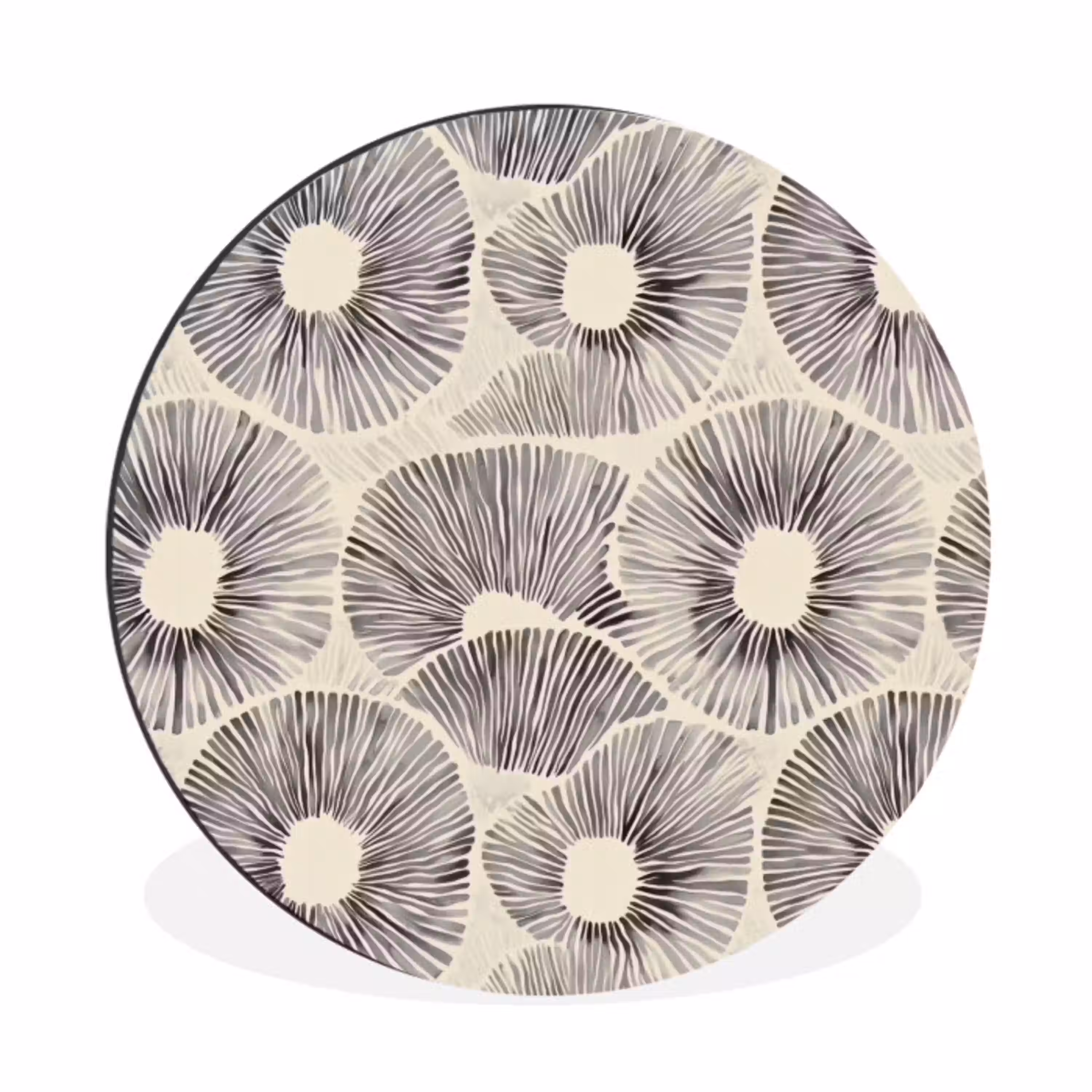 Cirkels - Patroon - Zwart Wandcirkel aluminium klein 190 -3d