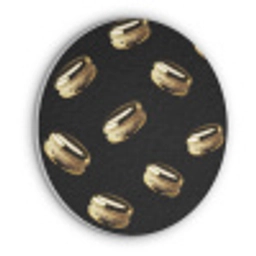 Macarons - Patroon - Goud - Zwart Akoestische PET Vilt - Rond klein -3d
