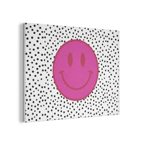 Smiley - Roze - Stippen PET vilt klein -3d