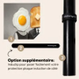 Ontbijt - Koppel - Ei - Brood Inductie beschermer vinyl 3mm middel -zzzzzzz-induclip_FR