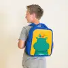 Nijlpaard - Vogels - Groen - Geel Kinderrugzak - Blauw middel -sfeer2
