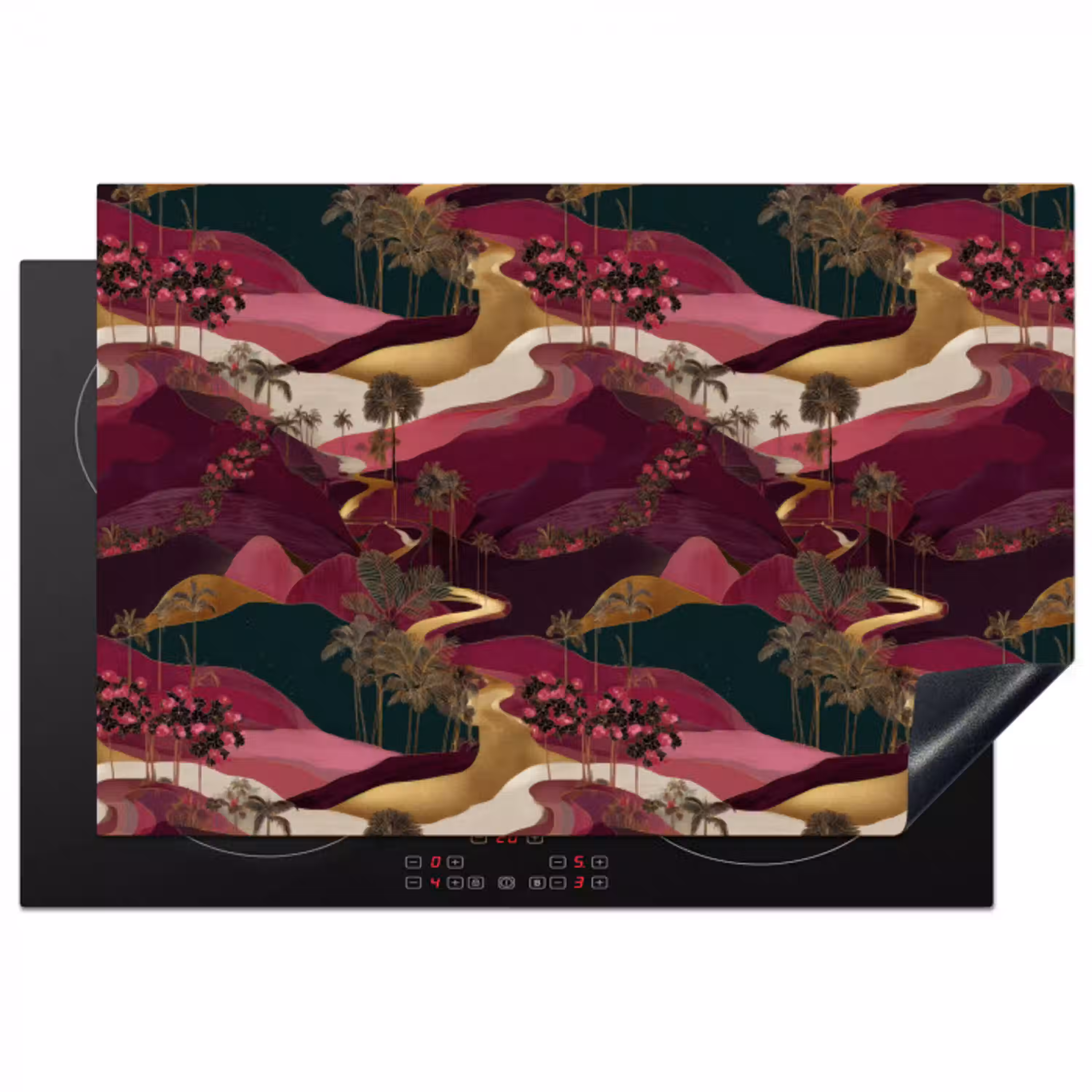 Magisch - Palmbomen - Goud Inductie beschermer vinyl 3mm klein 276 -3d