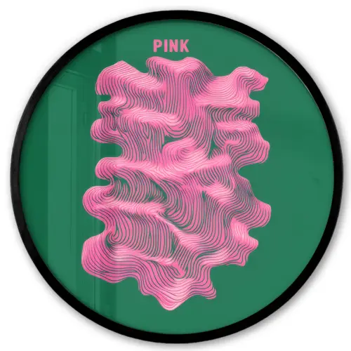 Abstract - Pink - Lijnen - Groen Fotolijst rond zonder passe partout klein -3d