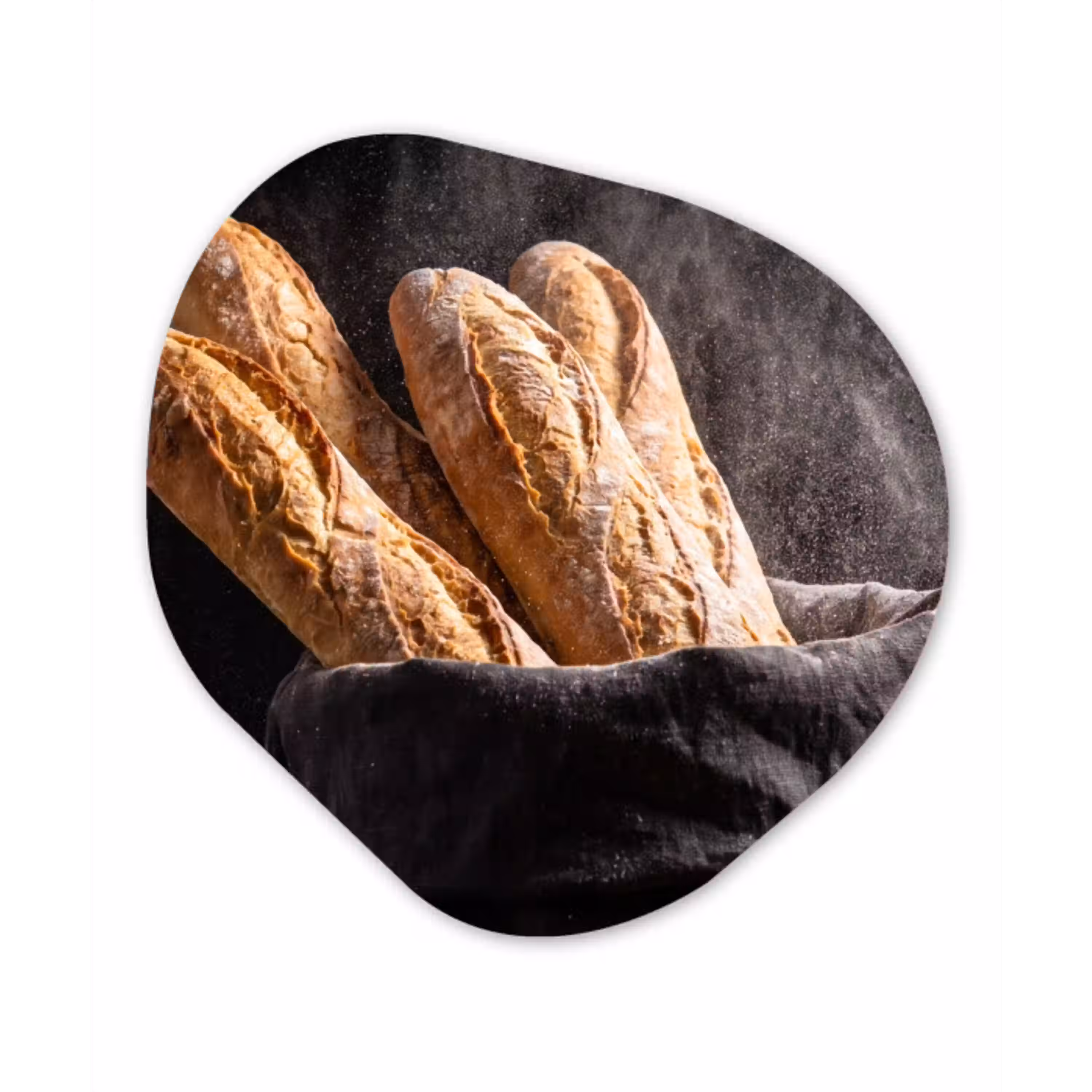 Brood - Zak - Eten Wandcirkel Organisch Aluminium middel -3d