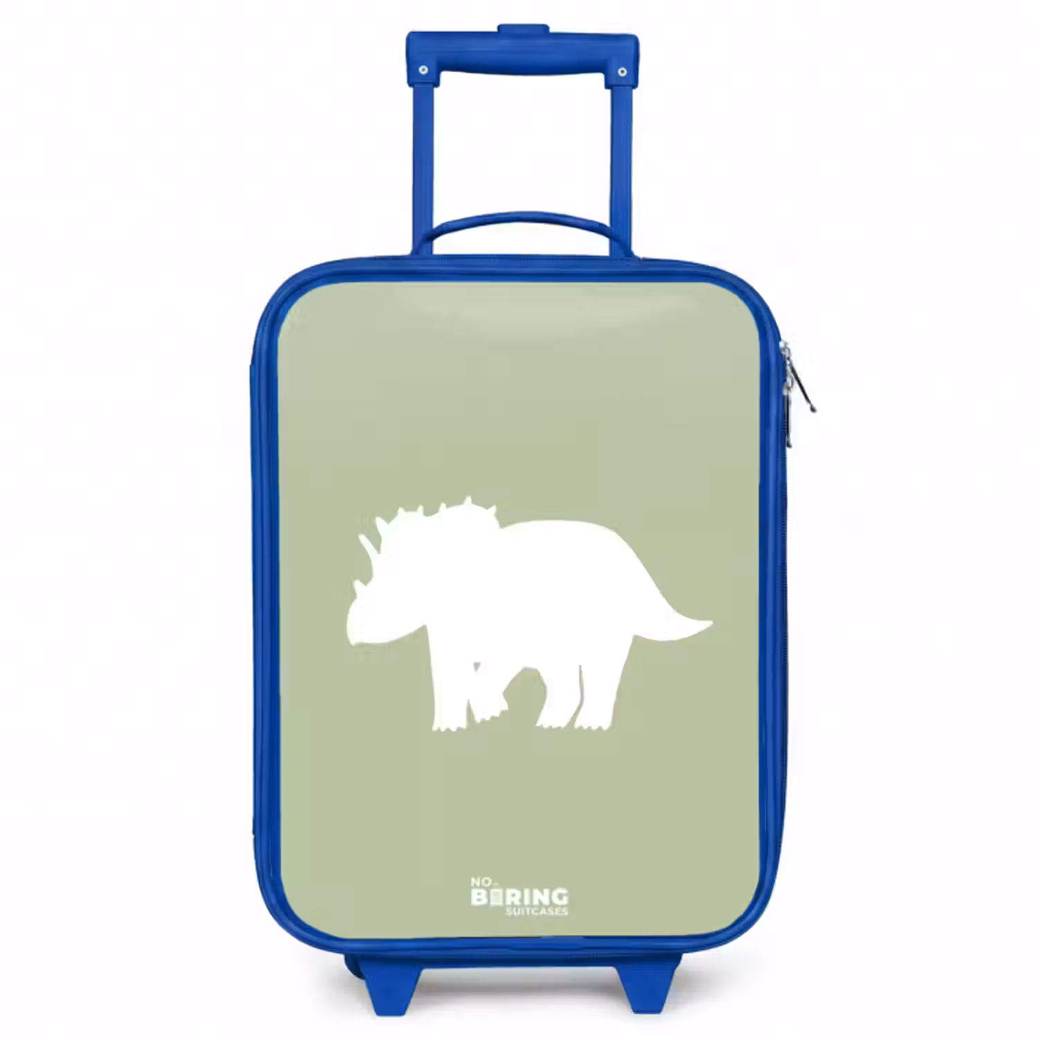 Kinderkoffer - Blauw - Groen met Triceratops dino