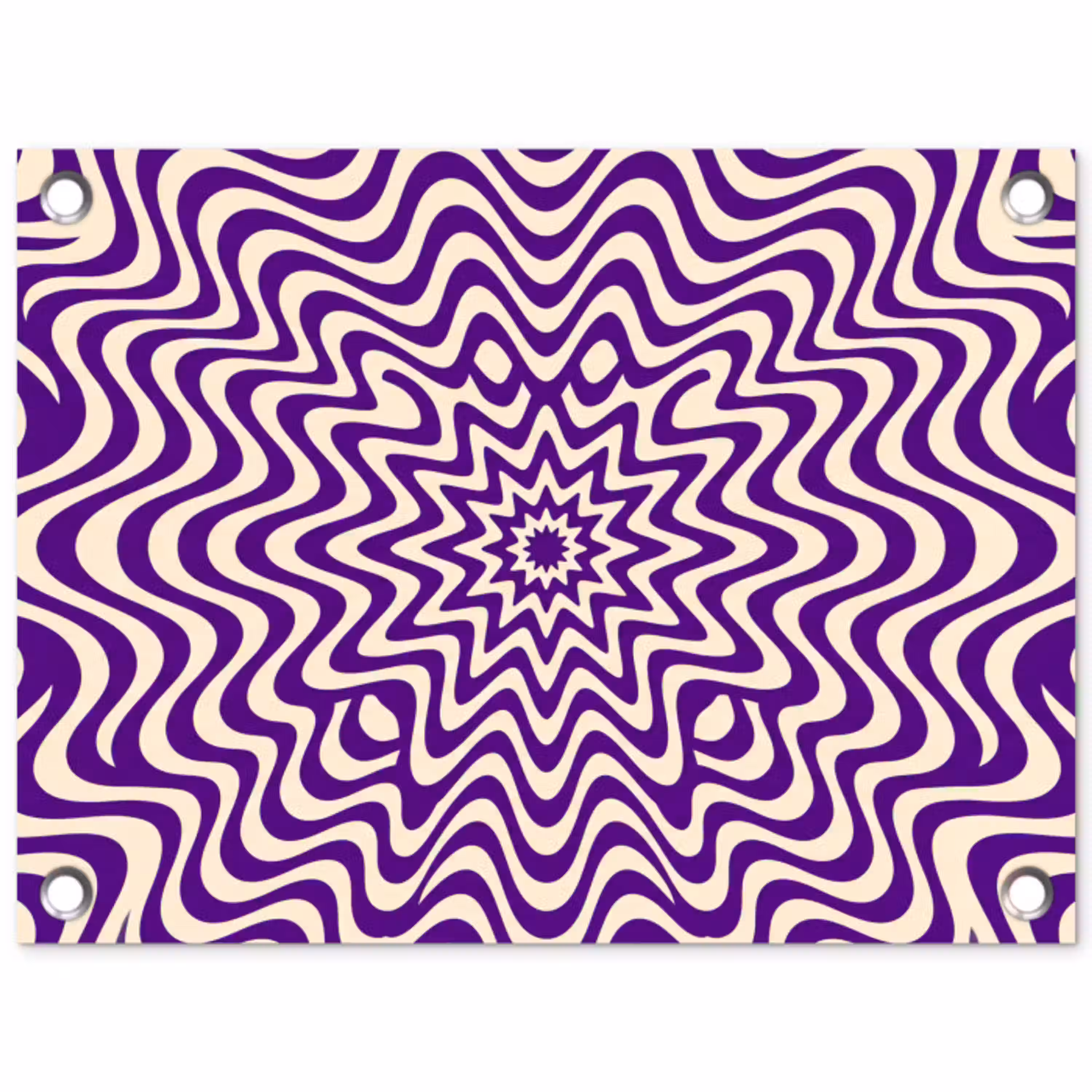 Abstract - Golven - Optisch - Modern - Paars tuinposter los doek klein -3d