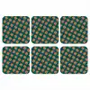 Groen - Disco - Patroon onderzetter kurk middel 366 -3d