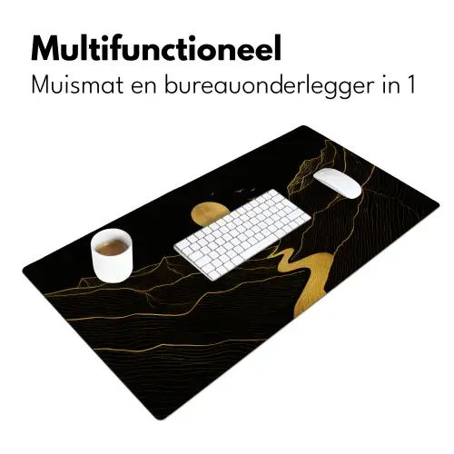 Rivier - Goud - Maan - Vogels Muismat XXL klein -sfeer4