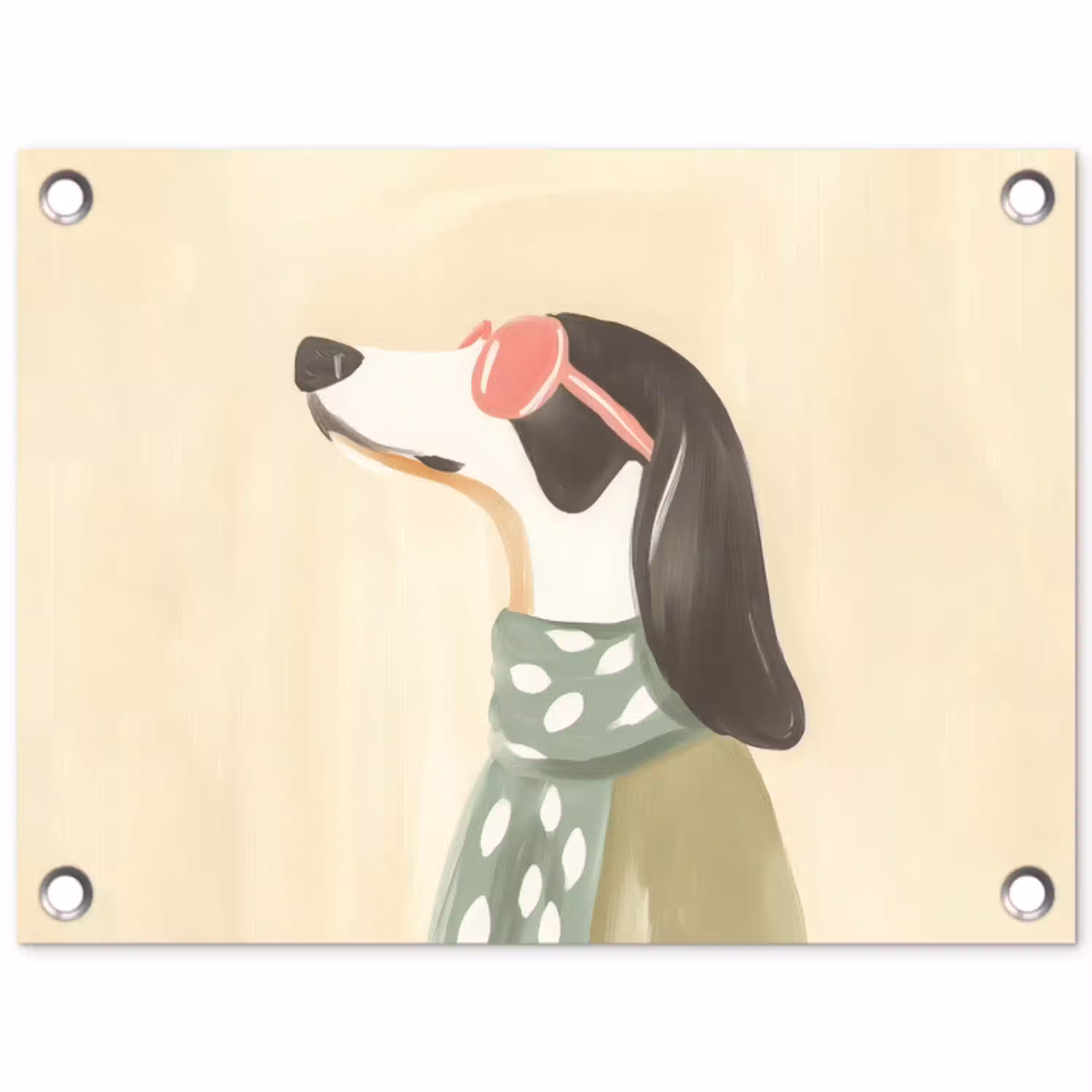 Hond - Zonnebril - Sjaal tuinposter los doek klein -3d