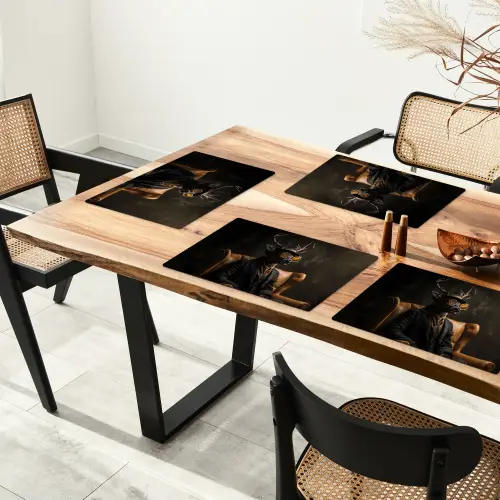 Hert - Zonnebril - Zwart - Pak Placemat vinyl groot -zzsfeer4_Kitchenyeah-website