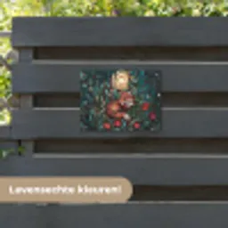 Vos - Mozaïek - Bos - Maan tuinposter los doek klein -sfeer3