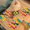 Vrouw - Verfstrepen - Gekleurd Placemat vinyl groot -zzsfeer5_Kitchenyeah-website