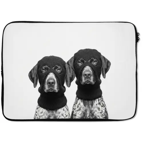 Honden - Bivakmuts - Zwart - wit laptophoes neopreen klein -zkaufland3dotto