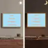 Blauw - Oranje - Just want to be happy & naked Light Box met batterij (Wandlamp) middel -sfeer3