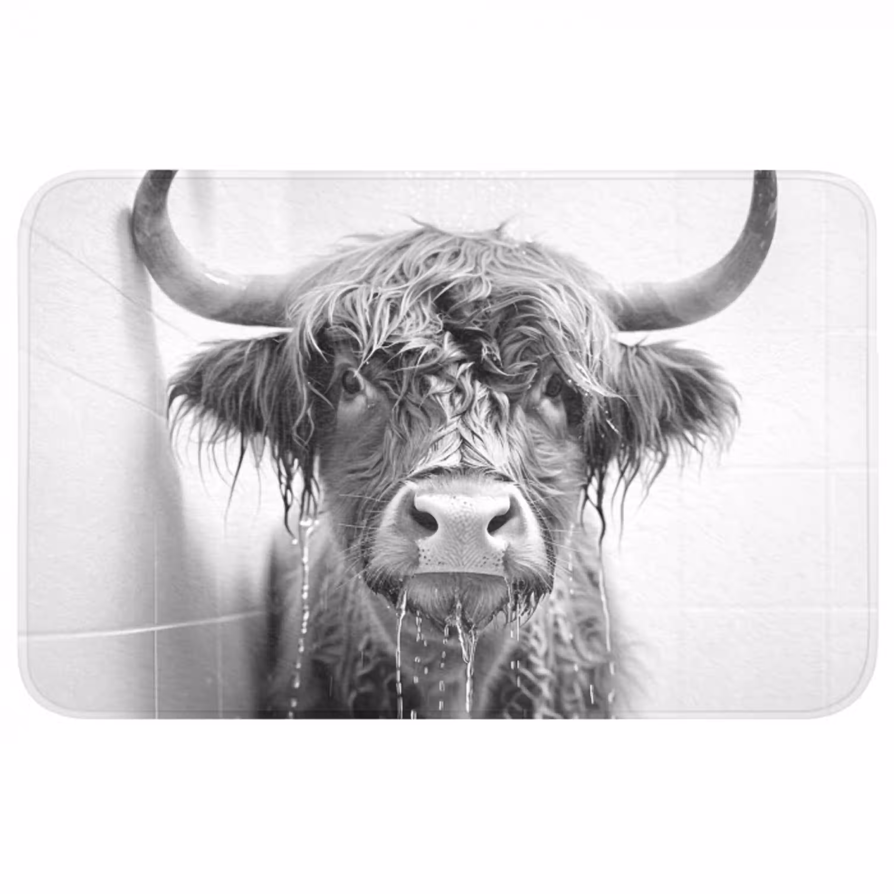 Schotse Hooglander - Dier - Douche - Humor WCmat middel -3d