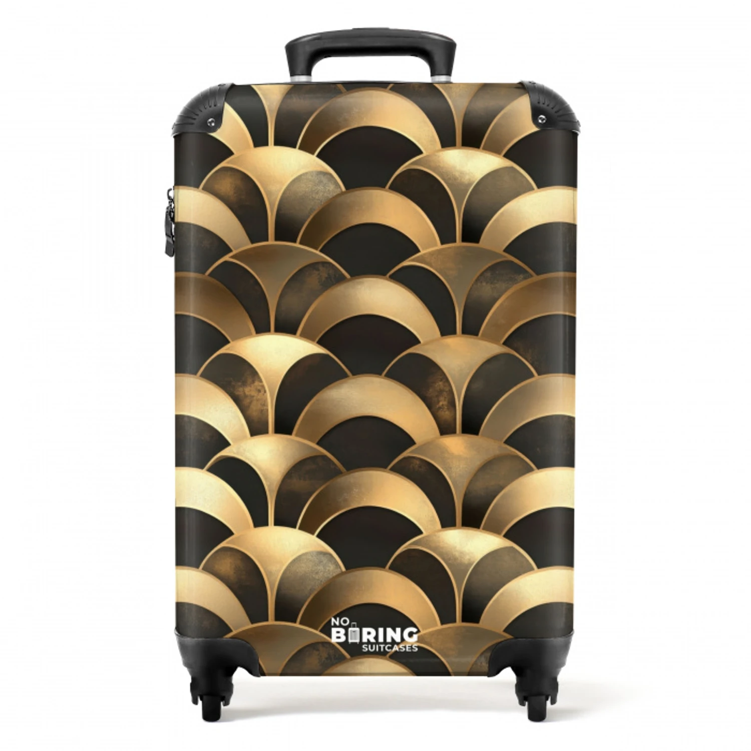 Schubben - Structuur - Goud NBS - Handbagage koffer - Volwassenen Unisex middel -productfoto_recht