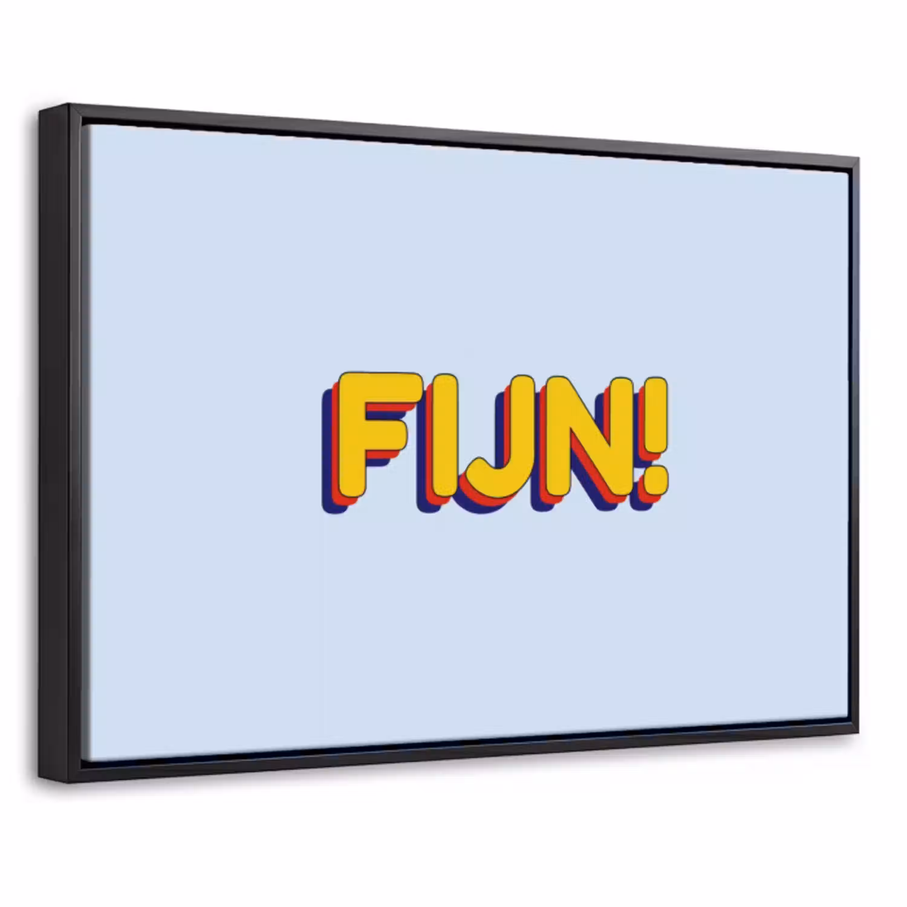 Fijn - Geel - Oranje Canvas met baklijst klein -threedimensional_3d_global
