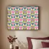 Retro - Kleuren - Patroon - Hartjes Textielframe zwart klein 947 -sfeer1