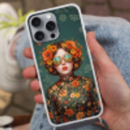 Portret - Vrouw - Kleurrijk - Expressief Hoesje iPhone 16 Pro Max met koord klein -sfeer3