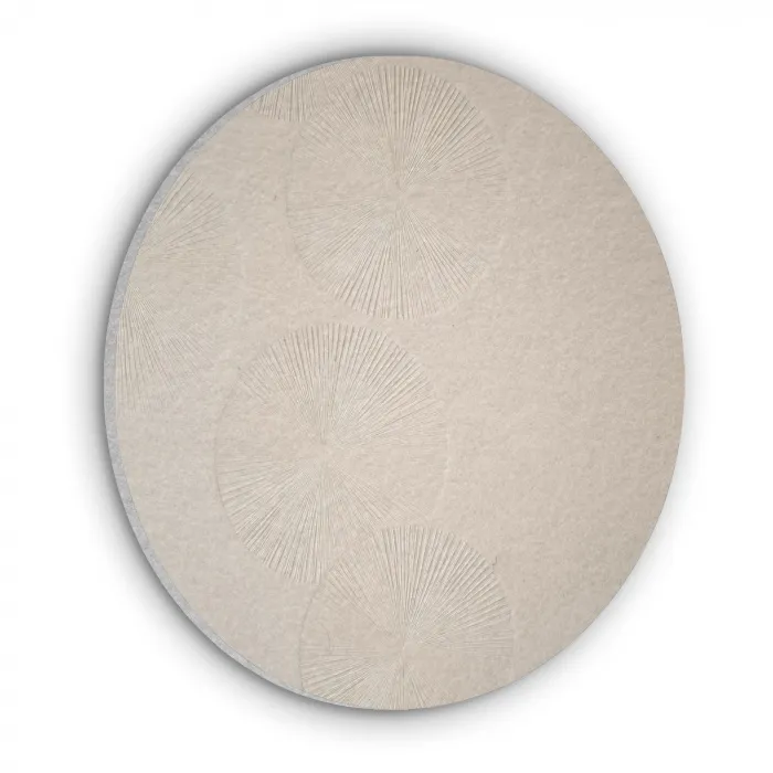 Japandi - Beige - Modern Akoestische PET Vilt - Rond klein -3d