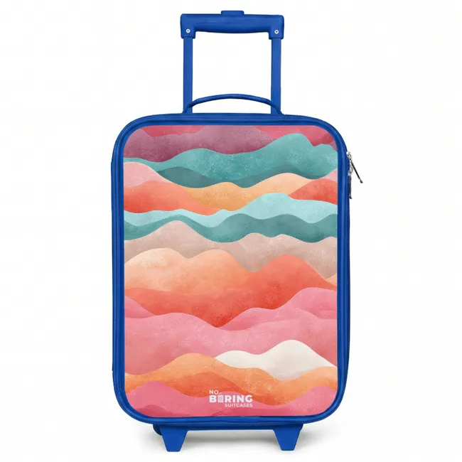 Kids’ Suitcase - Blue - Abstract waves