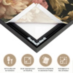 Bloemen - Barok - Patroon - Roze - Crème Textielframe zwart klein 947 -USP_feed_closeupNL