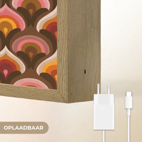 Patroon - Retro - Kleurrijk Light Box met batterij (Wandlamp) middel 907 -USP_websiteoplaadbaarNL