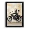 Vintage - Street art - Motor - Jongen - Graffiti - Zwart - Banksy fotolijst zwart zonder passe partout klein -3d