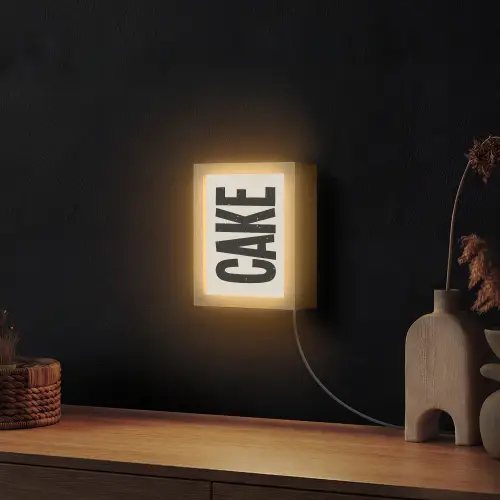 Beige - Japandi - Cake - Decoratie Light Box met kabel (Wandlamp) klein -sfeer1