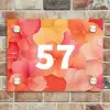Oranje bloemenmix - Traditioneel Naambord Rechthoek middel -sfeer3