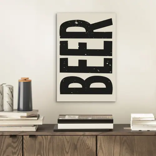 Beer - Vintage - Zwart - Beige aluminium wit klein -sfeer1
