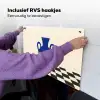 Vaas - Blauw - Geblokt - Modern Inductie beschemer met haakjes klein -ky-ophangen-nl