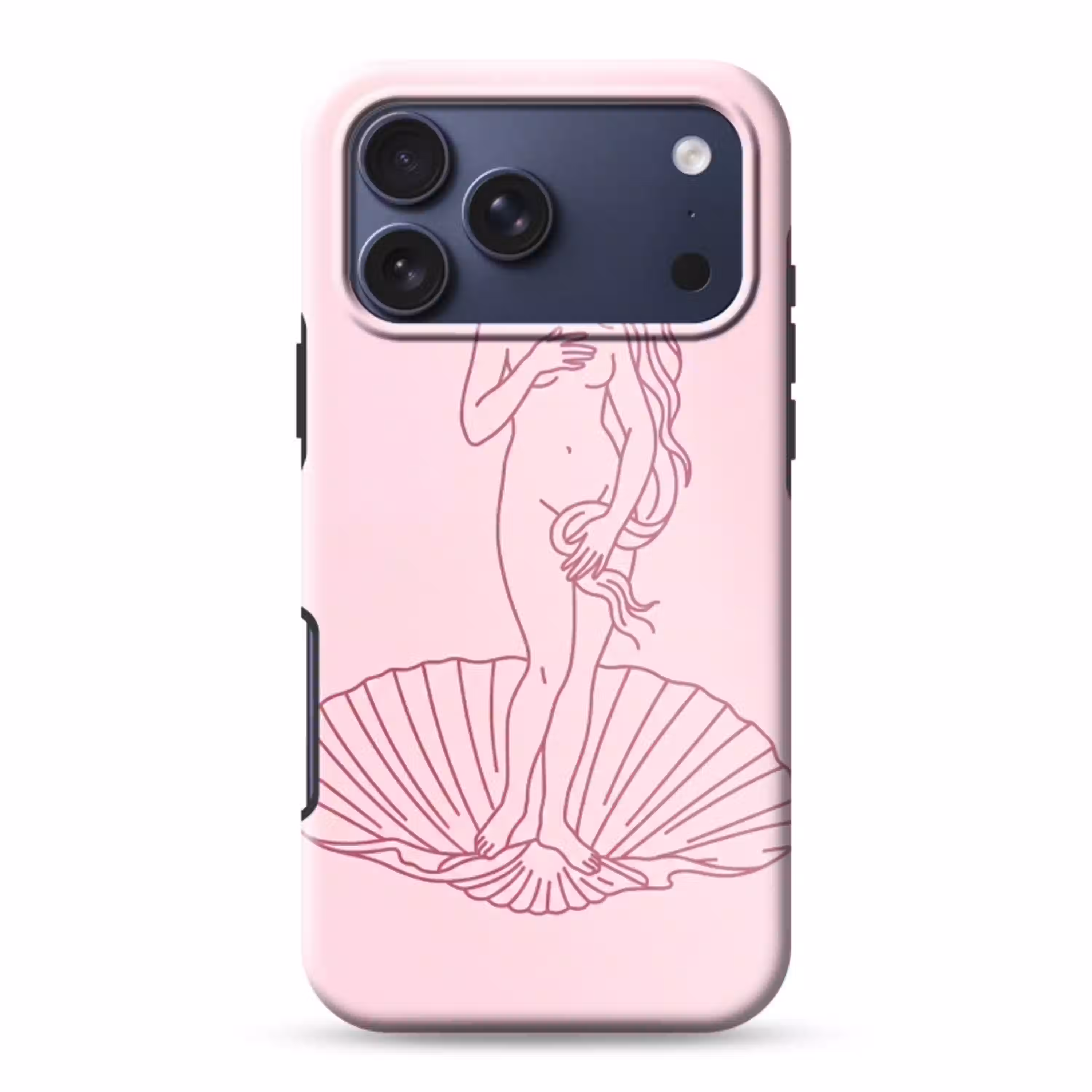 Vrouw - Schelp - Kunst - Lijntekening - Roze Toughcase MagSafe Apple iPhone 17 Pro Max klein -3d
