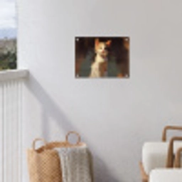 Kat - Geschilderd - Artistiek - Wit tuinposter los doek klein -sfeer8