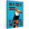 Vogel - Toekan - Blauw - Quotes canvas 2cm klein -z3d